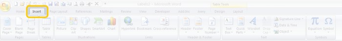 How to format an avery template built in to microsoft word