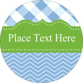 Templates - Green With Blue Gingham Print-to-the-Edge Round Labels. 9 ...