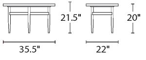 Eye Table, Walnut.White - Design Within Reach - Design Within Reach