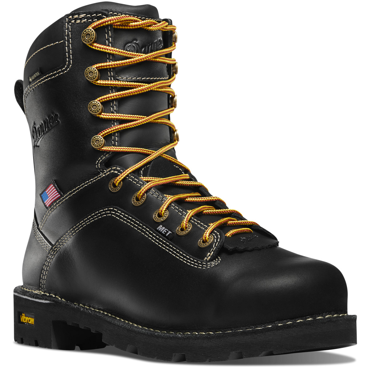 Details about   Danner Mens 17310 Quarry USA 8" Black Alloy Toe/Met Guard Work Boots Shoes 16 D 