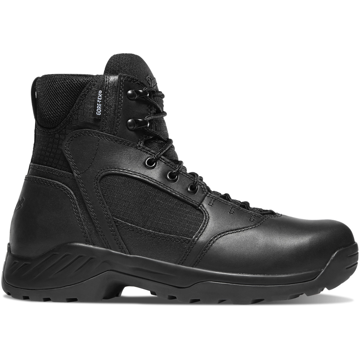 black work boots with side zipper