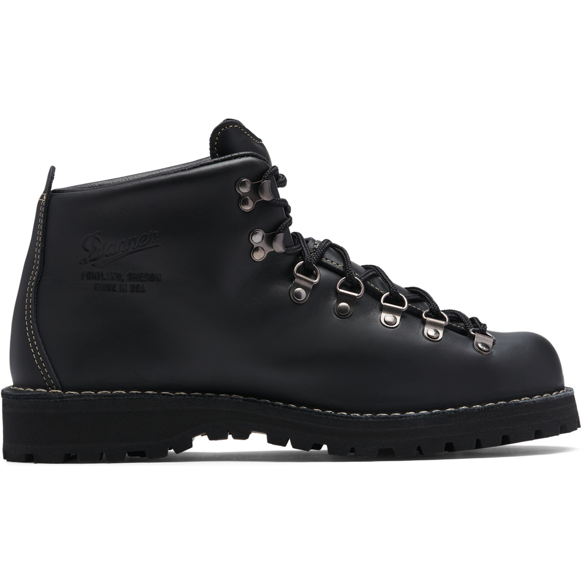 black faux leather combat boots