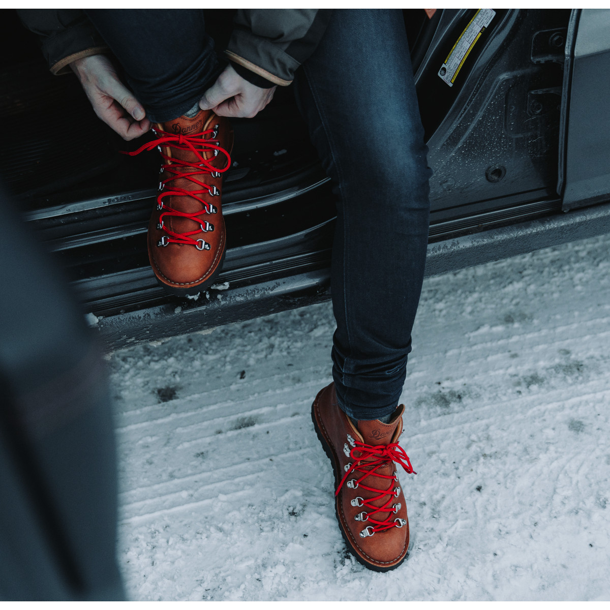 danner hiking boots red laces