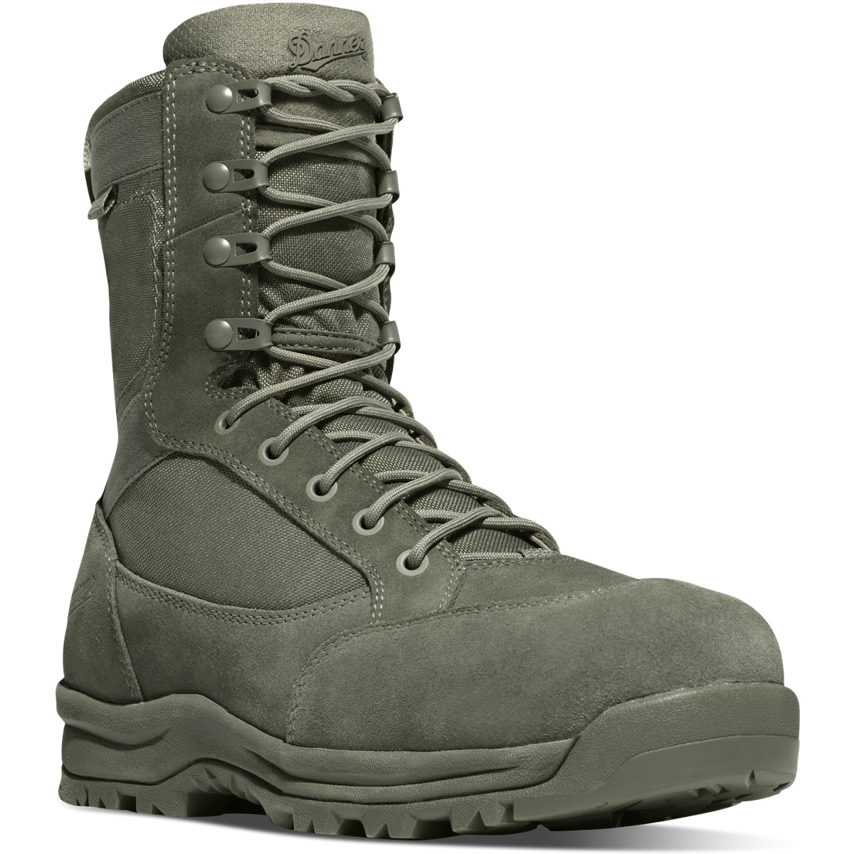 sage green steel toe boots