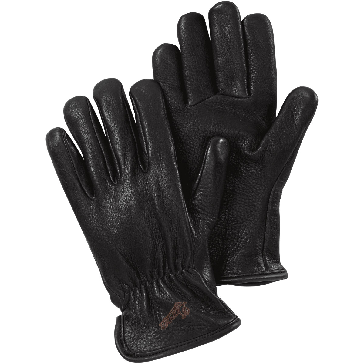 lined black leather gloves