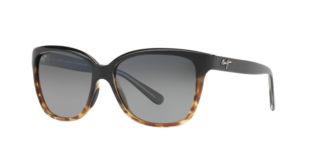 Maui Jim Starfish 56mm Polarized Cat Eye Sunglasses - Black/ Tortoise In Grey Grad Pol
