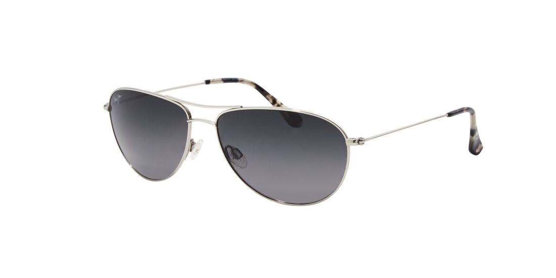 Maui Jim Unisex 772 SEA HOUSE - Frame color: Silver, Lens color: Grey-Black, Size 60-15/143