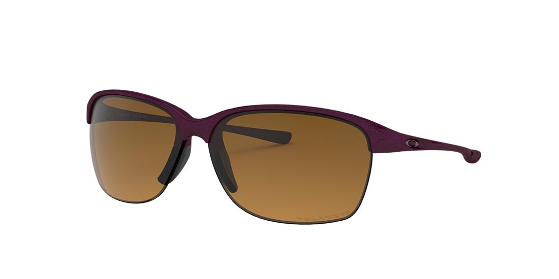 Shop Oakley Woman Sunglasses Oo9191 Unstoppable In Brown Gradient Polarized