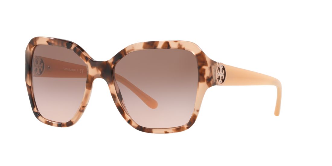 Tory Burch Reva 56mm Square Sunglasses - Peach Tortoise Solid In Brown
