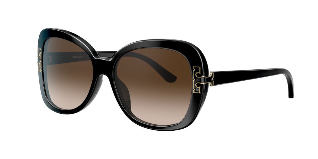 Tory Burch Woman TY7133U - Frame color: Black, Lens color: Brown, Size 57-16/140