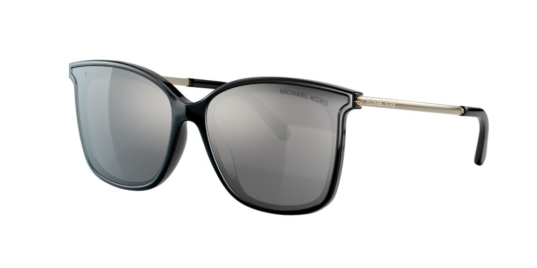 Michael Kors 61mm Polarized Cat Eye Sunglasses In Silver Grey Gradient Mirror
