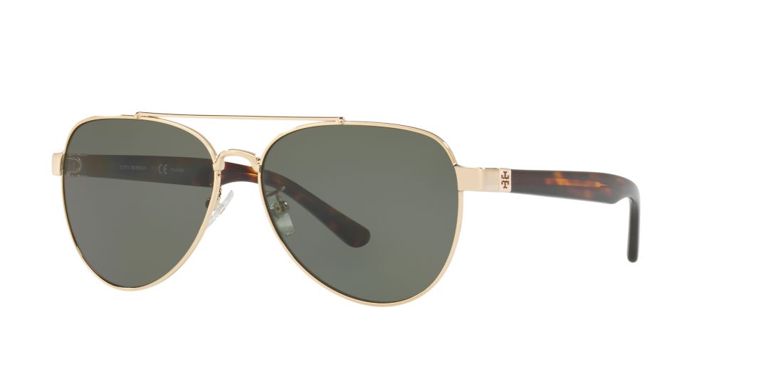 Tory Burch Woman TY6070 - Frame color: Gold, Lens color: Green, Size 57-14/140