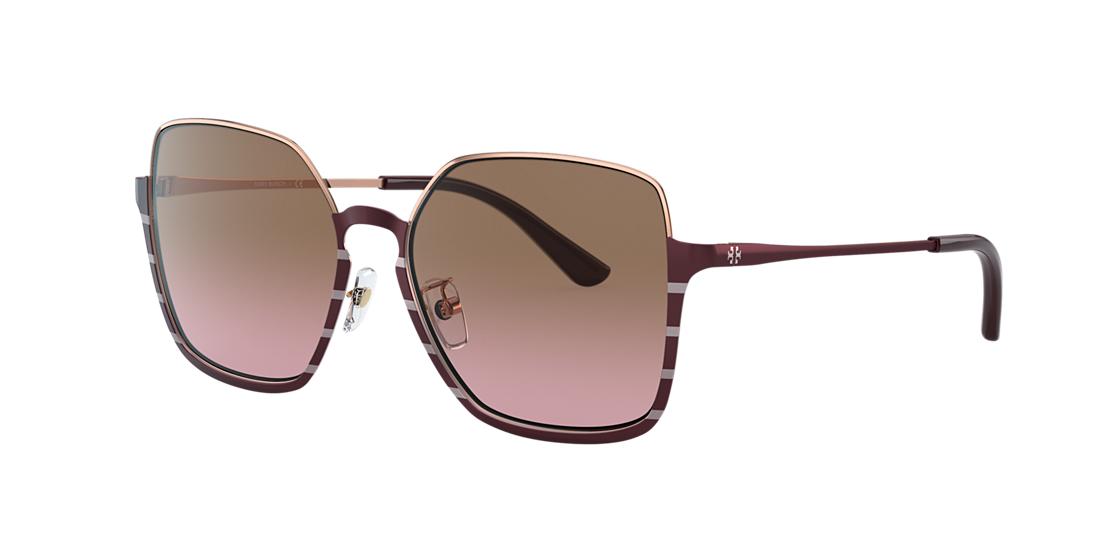 Shop Tory Burch Woman Sunglass Ty6076 In Violet Gradient Brown