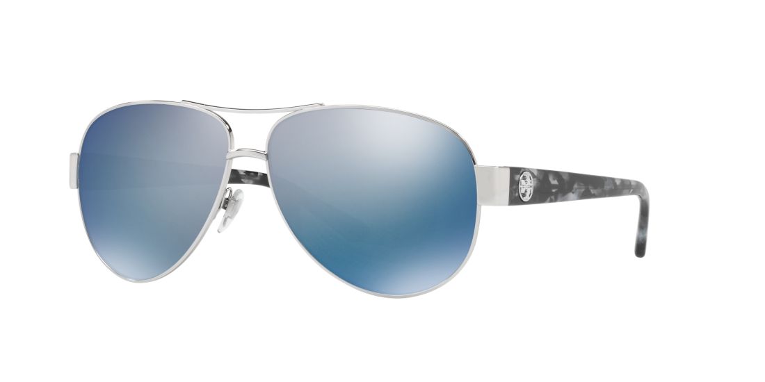Tory Burch Woman TY6057 - Frame color: Silver, Lens color: Blue, Size 60-12/140