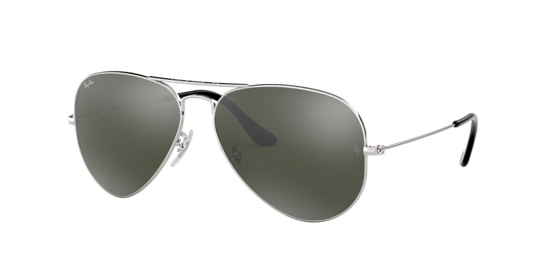 Ray Ban Unisex RB3025 AVIATOR MIRROR - Frame color: Silver, Lens color: Silver, Size 58-14/135