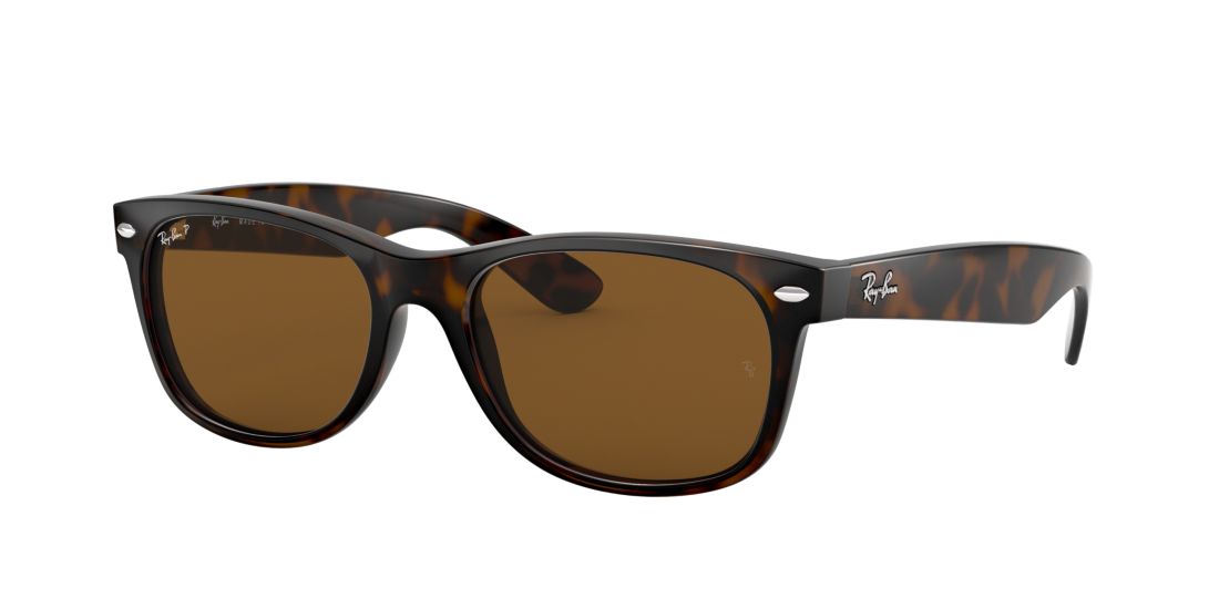 Ray Ban Unisex RB2132 NEW WAYFARER CLASSIC - Frame color: Tortoise, Lens color: Brown, Size 55-18/145