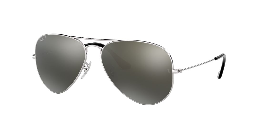 Ray Ban Unisex RB3025 AVIATOR CLASSIC - Frame color: Silver, Lens color: Silver, Size 58-14/135