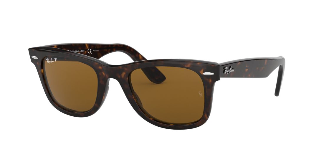Ray Ban New Wayfarer 50mm Small Polarized Rectangular Sunglasses In Polarized Brown Classic B-15