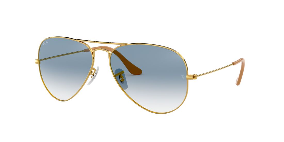 Ray Ban Unisex RB3025 AVIATOR GRADIENT - Frame color: Gold, Lens color: Blue Gradient, Size 62-14/140