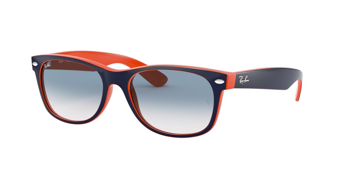 Ray Ban Unisex RB2132 NEW WAYFARER COLOR MIX - Frame color: Blue, Lens color: Blue Gradient, Size 55-18/145