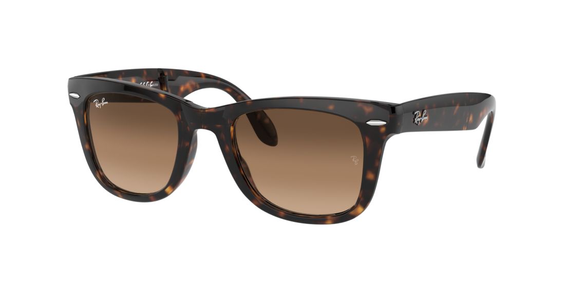 Ray Ban Unisex RB4105 WAYFARER FOLDING CLASSIC - Frame color: Tortoise, Lens color: Brown Gradient, Size 50-22/140