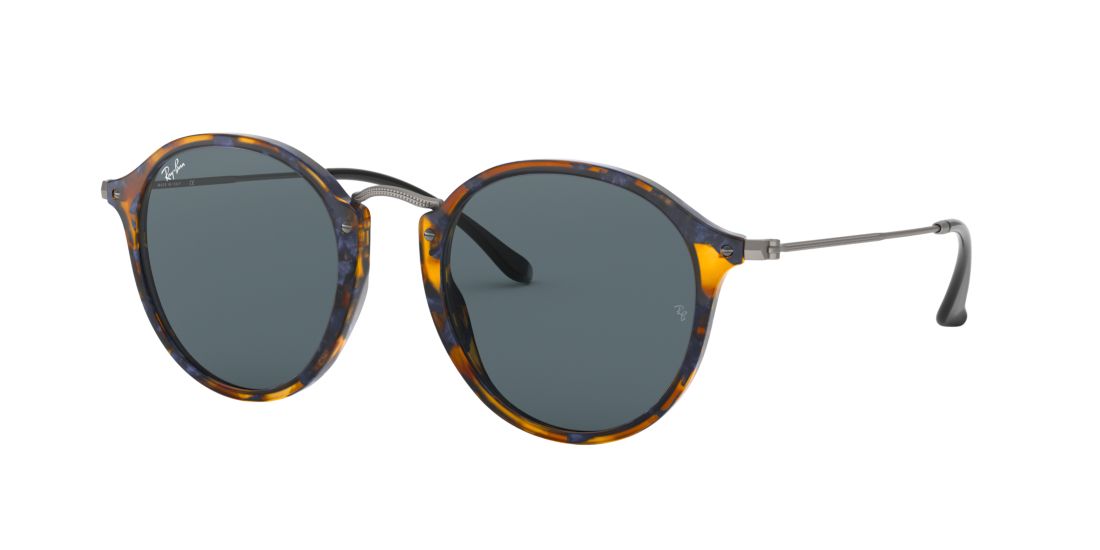 Ray Ban Unisex RB2447 ROUND FLECK - Frame color: Tortoise, Lens color: Blue/Gray Classic, Size 49-21/145