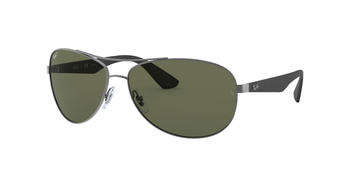 Ray Ban Man RB3526 - Frame color: Gunmetal, Lens color: Green, Size 63-14/135