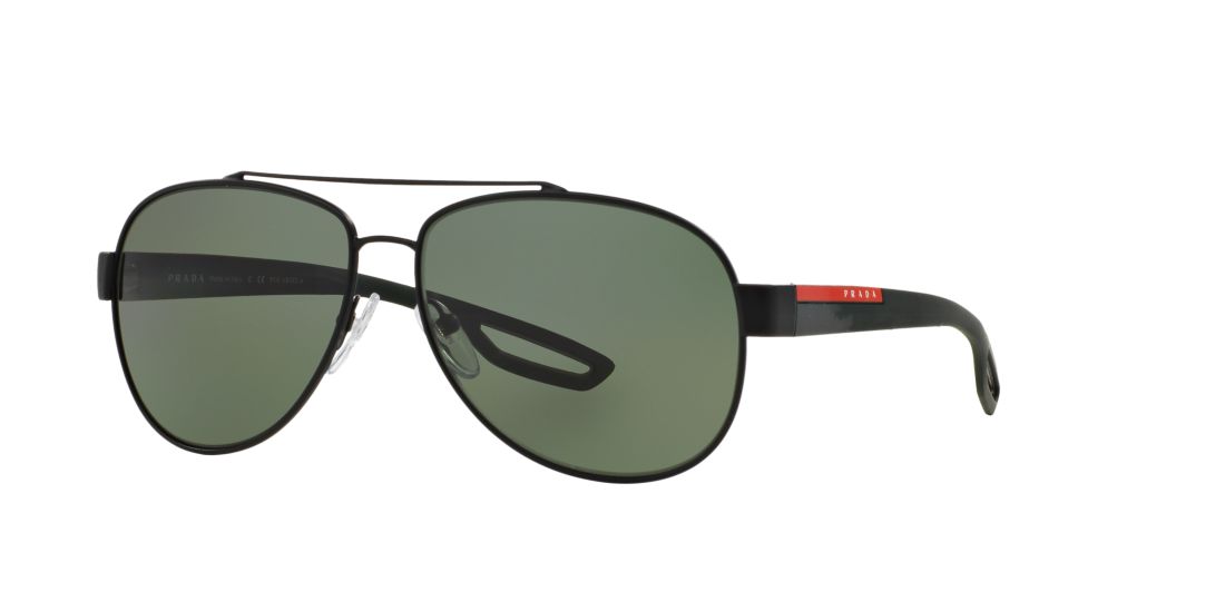 Prada Linea Rossa Man PS 55QS - Frame color: Black, Lens color: Green, Size 62-14/140