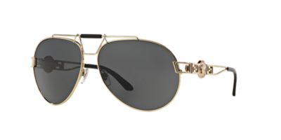 Versace VE2160 63 Grey & Gold Sunglasses | Sunglass Hut USA