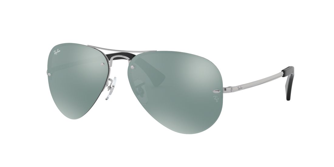 Ray Ban Unisex RB3449 - Frame color: Silver, Lens color: Green, Size 59-14/135