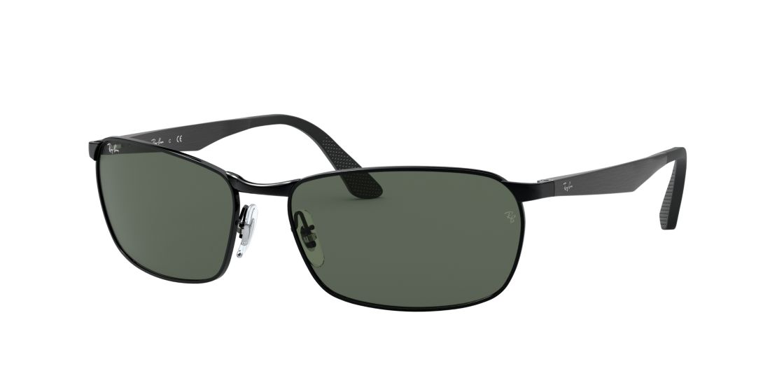 Ray Ban Man RB3534 - Frame color: Black, Lens color: Green, Size 59-17/140