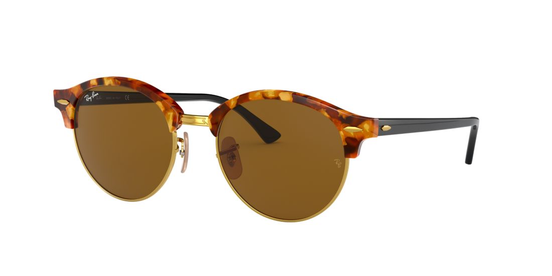 Ray Ban Unisex RB4246 CLUBROUND CLASSIC - Frame color: Tortoise, Lens color: Brown, Size 51-19/145