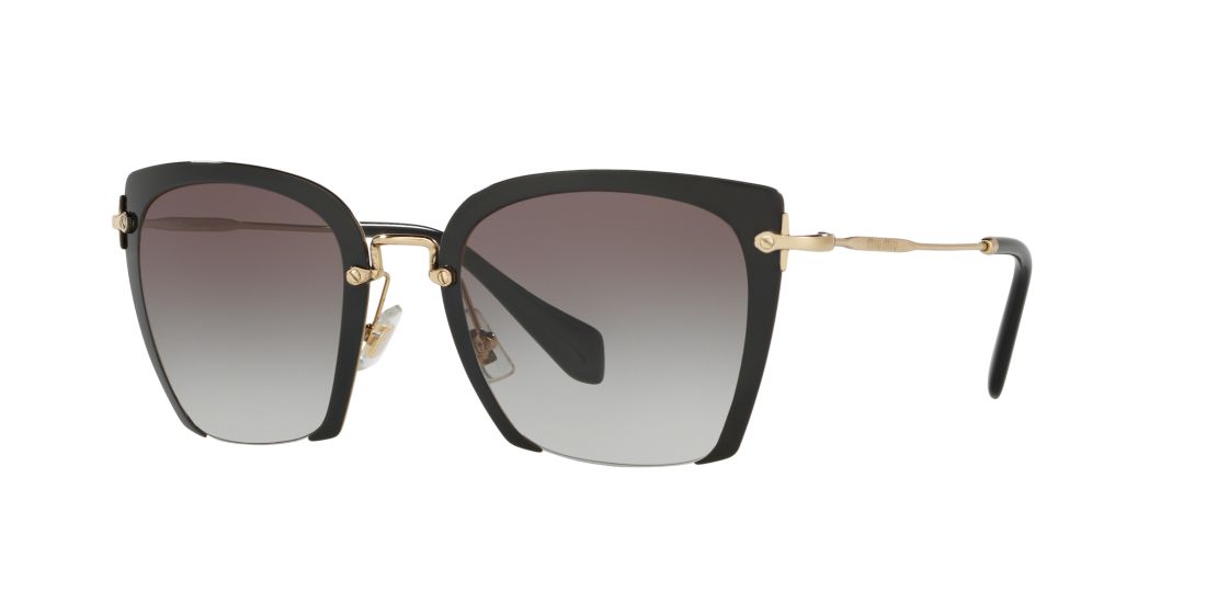 Miu Miu Woman MU 52RS - Frame color: Black, Lens color: Grey-Black, Size 52-24/140