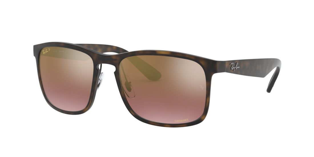 Shop Ray Ban Ray In Purple Mirror Chromance Polarized