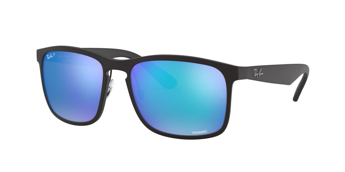 Ray Ban Rb4263 Chromance Sunglasses Black Frame Blue Lenses Polarized 55-18 In Blue Mirror Chromance