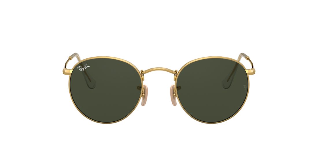 Ray-Ban RB3447 53 ROUND METAL 53 Green & Gold Sunglasses | Sunglass Hut USA