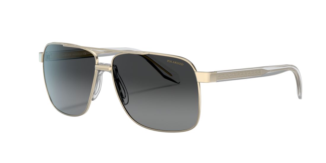 Versace Ve 2174 1252t3 Navigator Polarized Sunglasses In Light Grey Gradient Grey