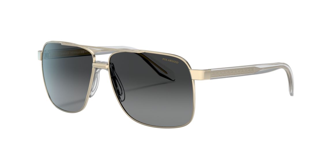 Shop Versace Man Sunglass Ve2174 In Light Grey Gradient Grey