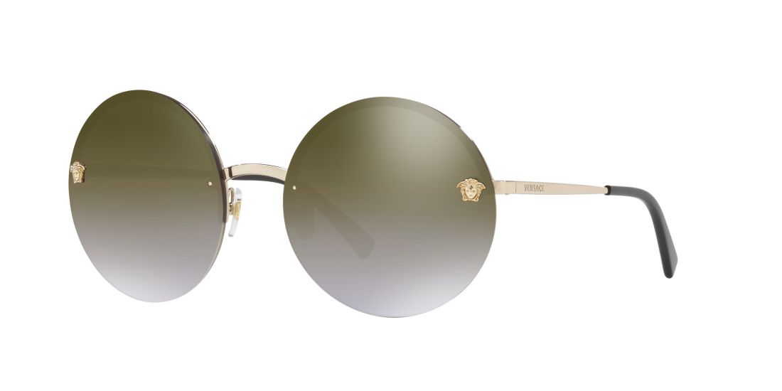Versace Medusa Logo 59mm Large Round Sunglasses - Brown  display picture 1