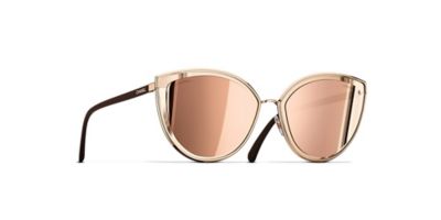 chanel cat eye sunglasses rose gold display picture 1