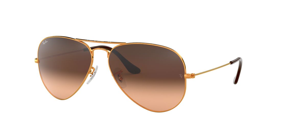 Ray Ban Man RB3025 AVIATOR GRADIENT - Frame color: Bronze-Copper, Lens color: Brown/Pink Gradient, Size 55-14/135