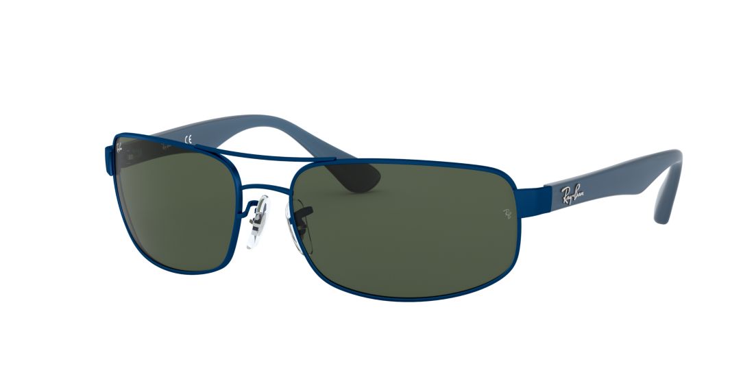 Ray Ban Man RB3445 - Frame color: Blue, Lens color: Green, Size 61-17/130