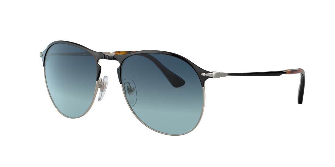Persol Man PO7649S - Frame color: Black, Lens color: Blue, Size 56-18/145