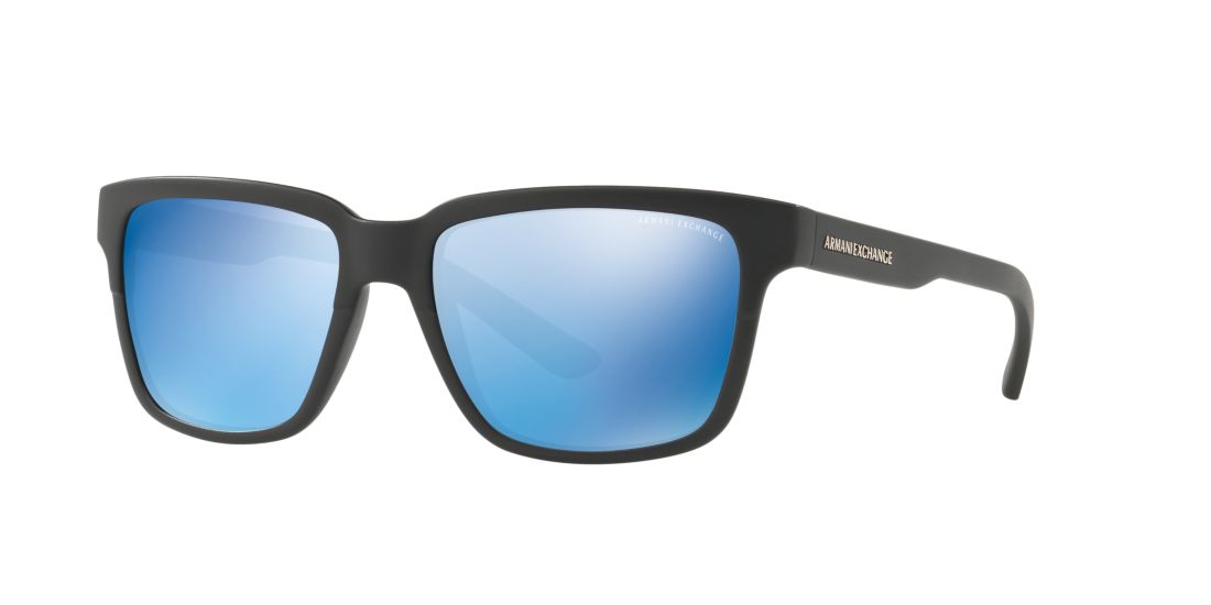 Armani Exchange Unisex AX4026S - Frame color: Black, Lens color: Blue, Size 56-17/140