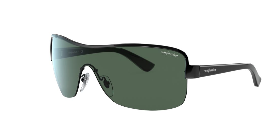 Sunglass Hut Collection Unisex HU1003 - Frame color: Black, Lens color: Green, Size 01-34/120