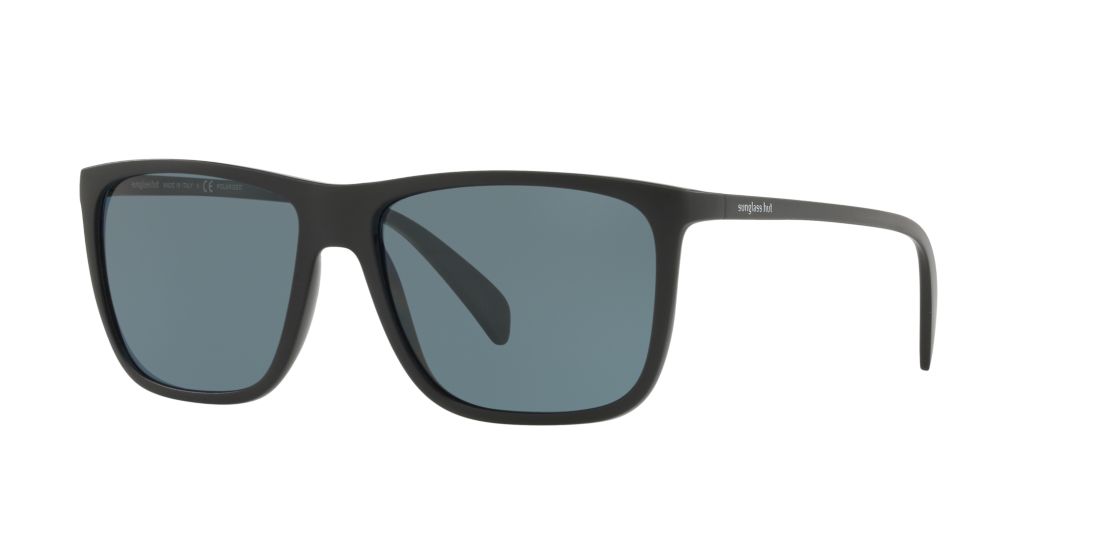 Sunglass Hut Collection Man HU2004 - Frame color: Black, Lens color: Blue, Size 57-16/145