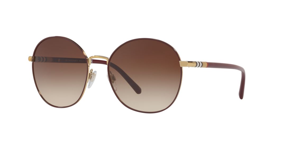 Burberry Woman BE3094 - Frame color: Gold, Lens color: Brown, Size 56-17/140
