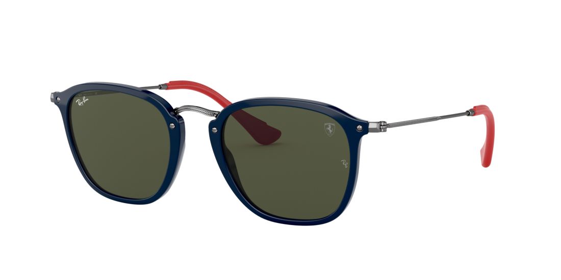 Ray Ban Man RB2448NM SCUDERIA FERRARI COLLECTION - Frame color: Blue, Lens color: Green, Size 51-21/150