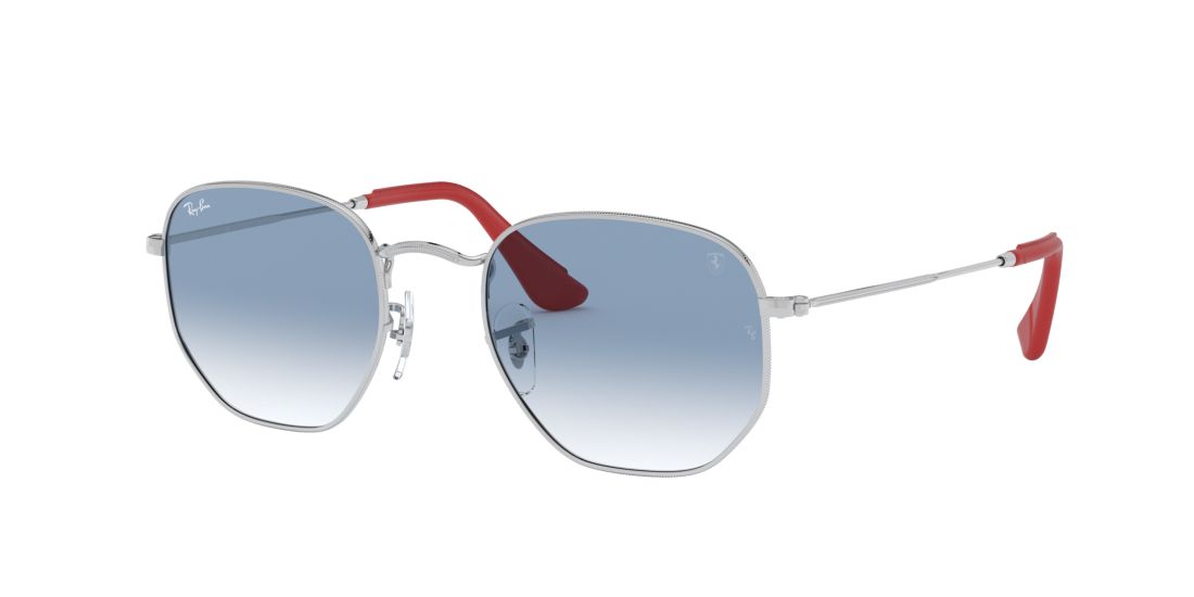 Ray Ban Unisex RB3548NM SCUDERIA FERRARI COLLECTION - Frame color: Silver, Lens color: Blue, Size 51-21/145