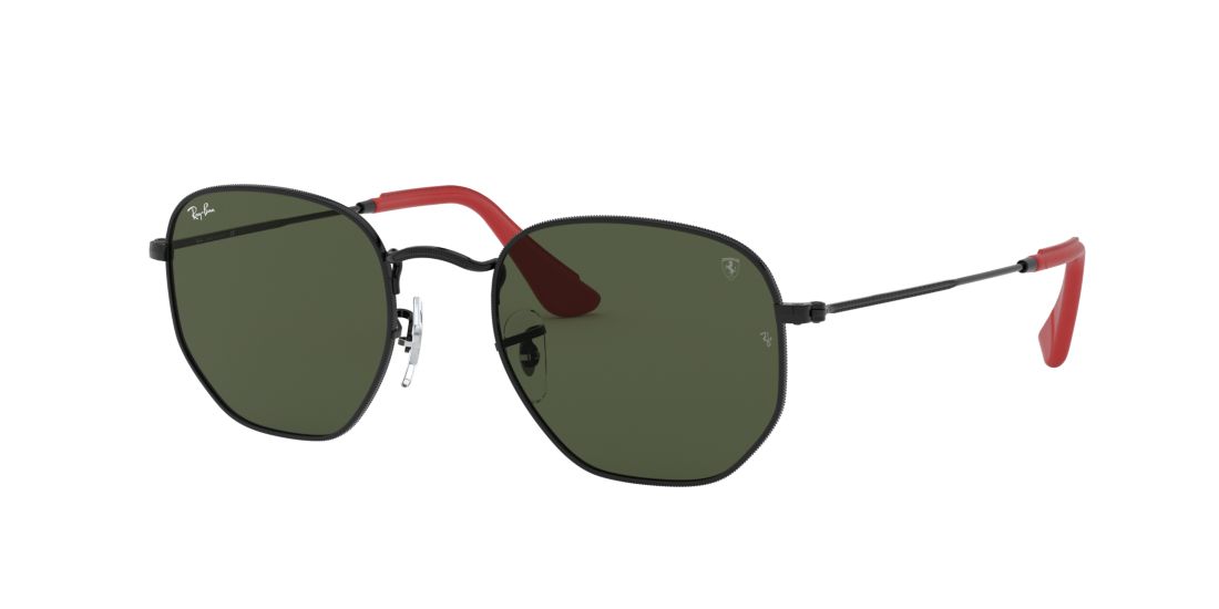 Ray Ban Unisex RB3548NM SCUDERIA FERRARI COLLECTION - Frame color: Black, Lens color: Green, Size 51-21/145